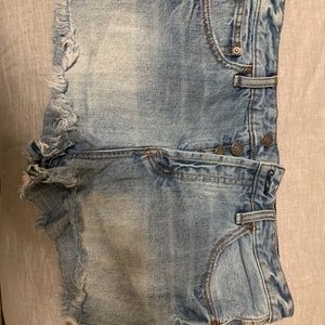 Free People Distressed Jean Cut Shorts